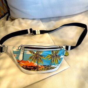Coach Mini Warren Waist Belt Bag With Hawaiian Print Shoulder Bag